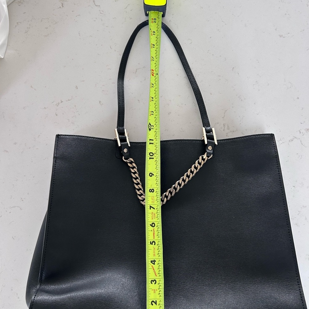 Furla Chain-link Black Saffiano Leather Tote - Picture 7 of 11